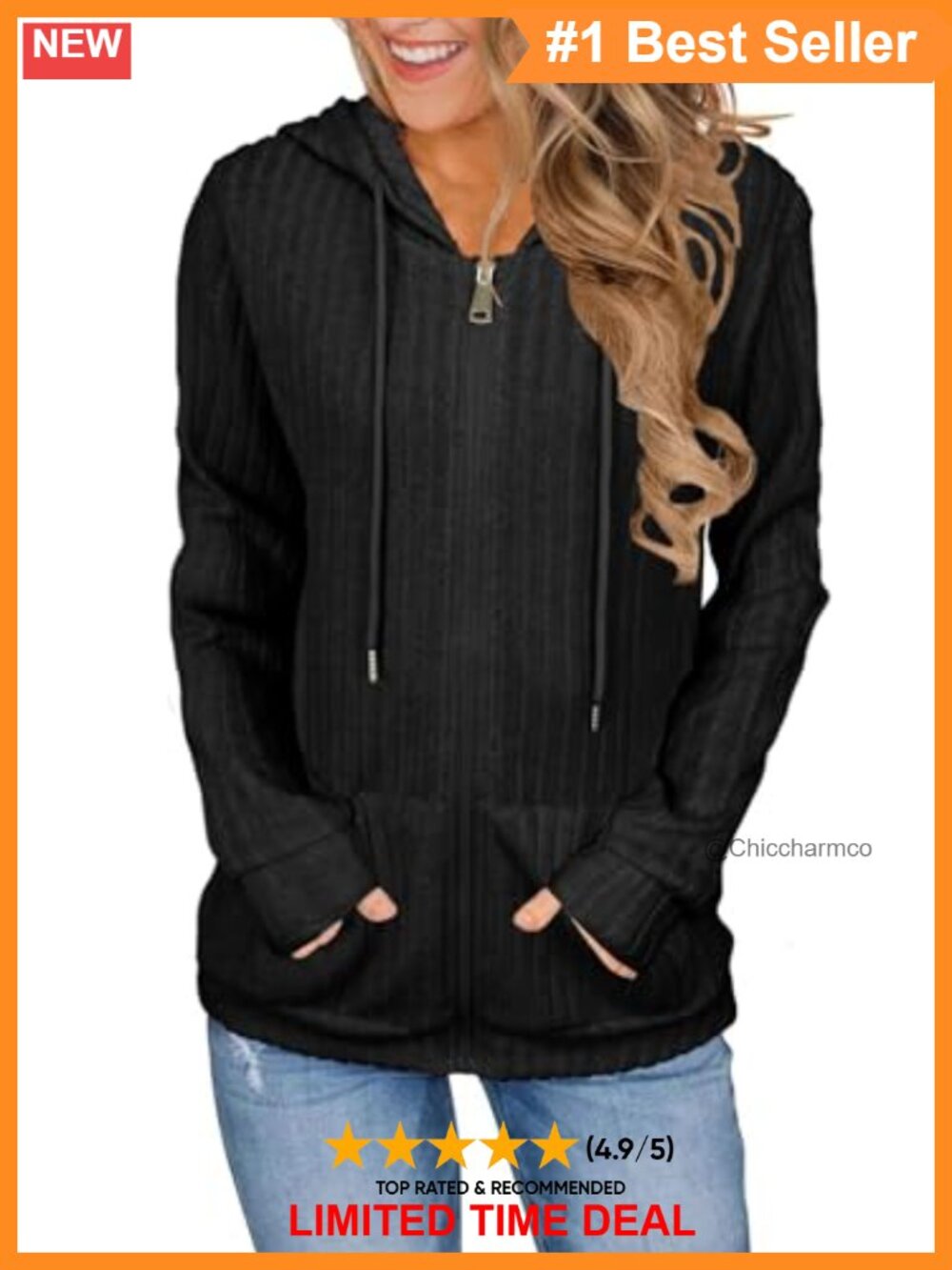 JomeDesign Women's Full Zip Hoodie Sweatshirt with Pockets